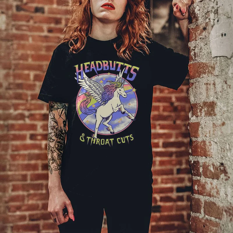 Headbutts&Throad Cuts Printed Women's T-shirt -  