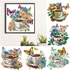 Coffee Flower Butterfly-Partial Speical Shaped Diamond Painting 30*30CM