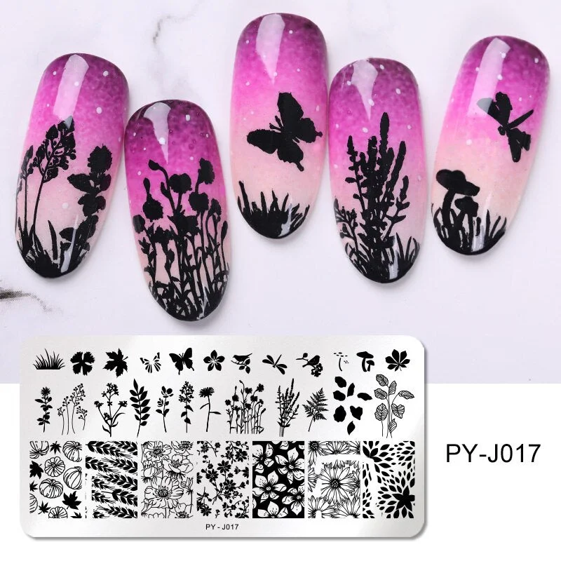 PICT YOU Nail Stamping Plates Snow Winter Nail Art Stamp Template idea nail Image Plate Stainless Steel Stencil Tools-Nail Inspo