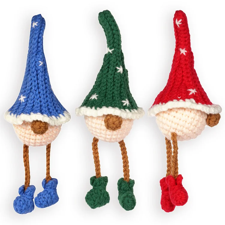 YarnSet - Hanging Foot Pixie 3Pcs - Blue/Green/Red