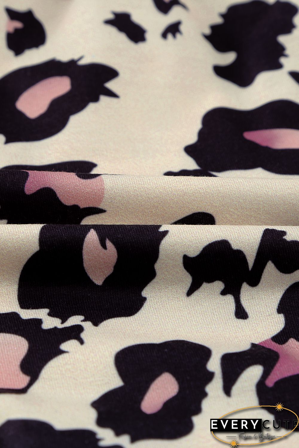 Leopard Striped Patchwork Drawstring Mid Waist Shorts