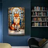 Diamond Painting-DIY Full Round Drill Stained Glass Fox(70*40 CM)