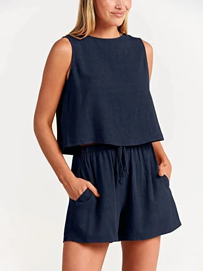 Summer Solid Color Fashion 2-piece Set