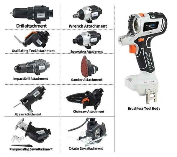 🧰18V Cordless 10-in-1 Multi-Function Power Tool Set