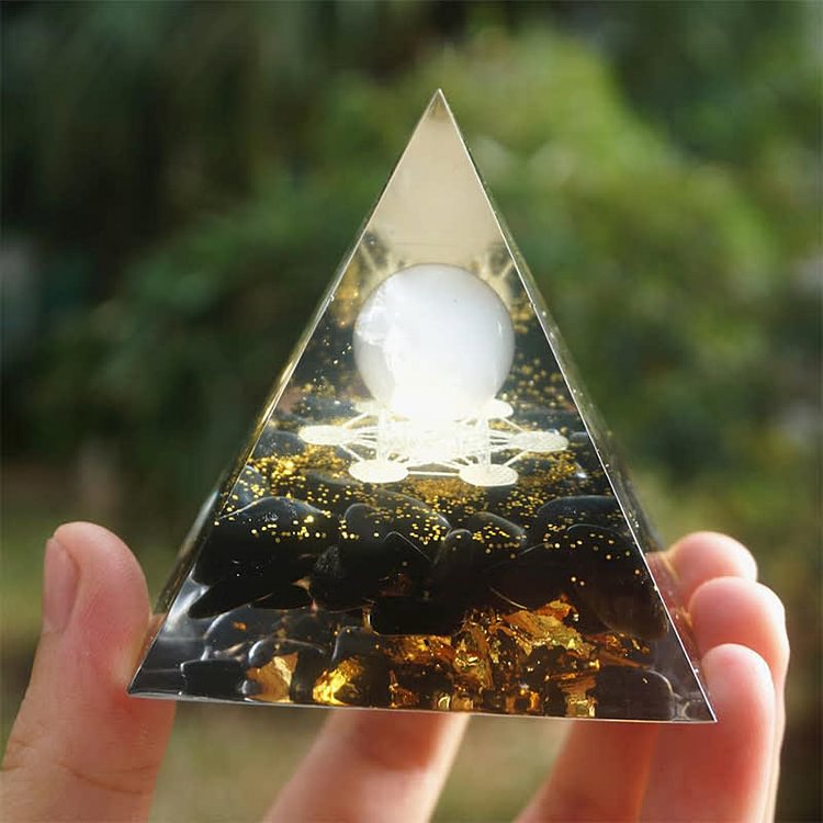 FREE Today: Spirit Guides  - Galaxy Series Clear Quartz Sphere & Obsidian Orgone Pyramid