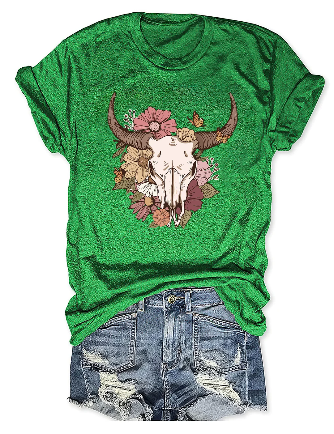 Boho Cow Skull T-shirt