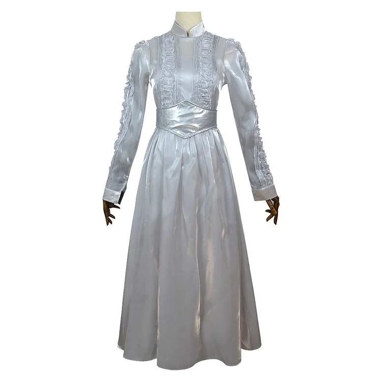 Beetlejuice Season 2 (2024) Astrid Deetz White Dress Cosplay Costume Outfits Halloween Carnival Suit