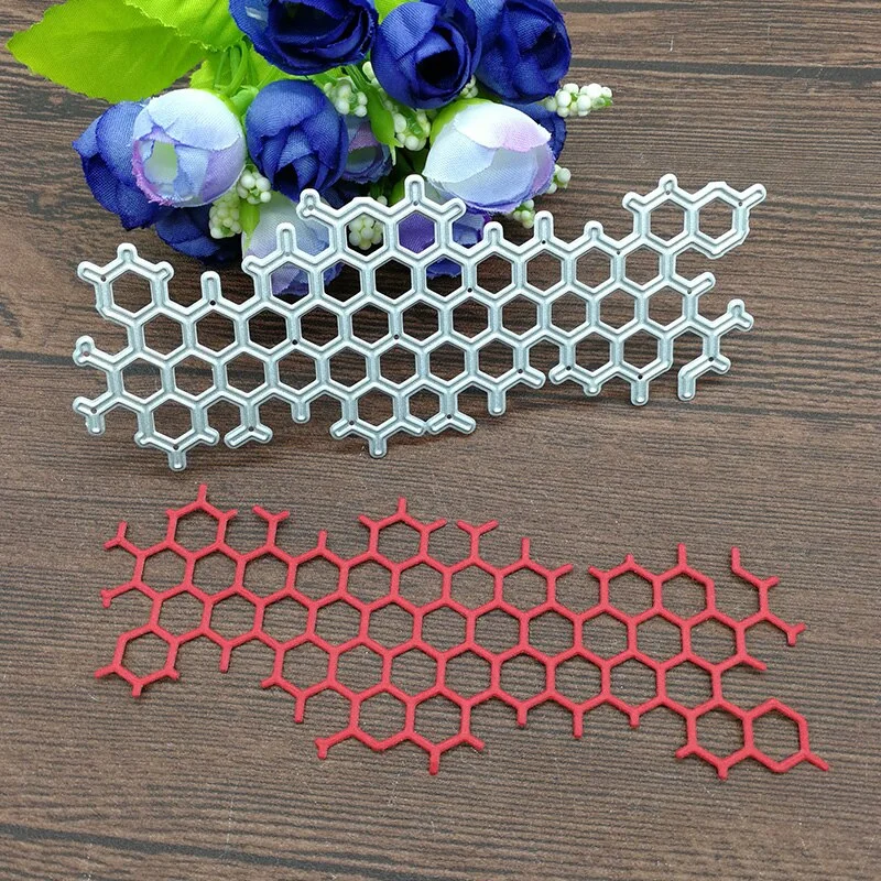 AOKEDIY Honeycomb Metal Cutting Dies Stencil Scrapbooking Photo Album Card Paper Embossing Craft DIY Dies Cut