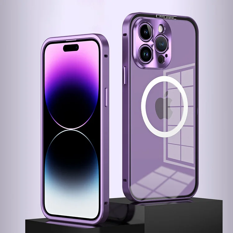 Magnetyczne etui ochronne z metalową ramką iPhone z zatrzaskiem