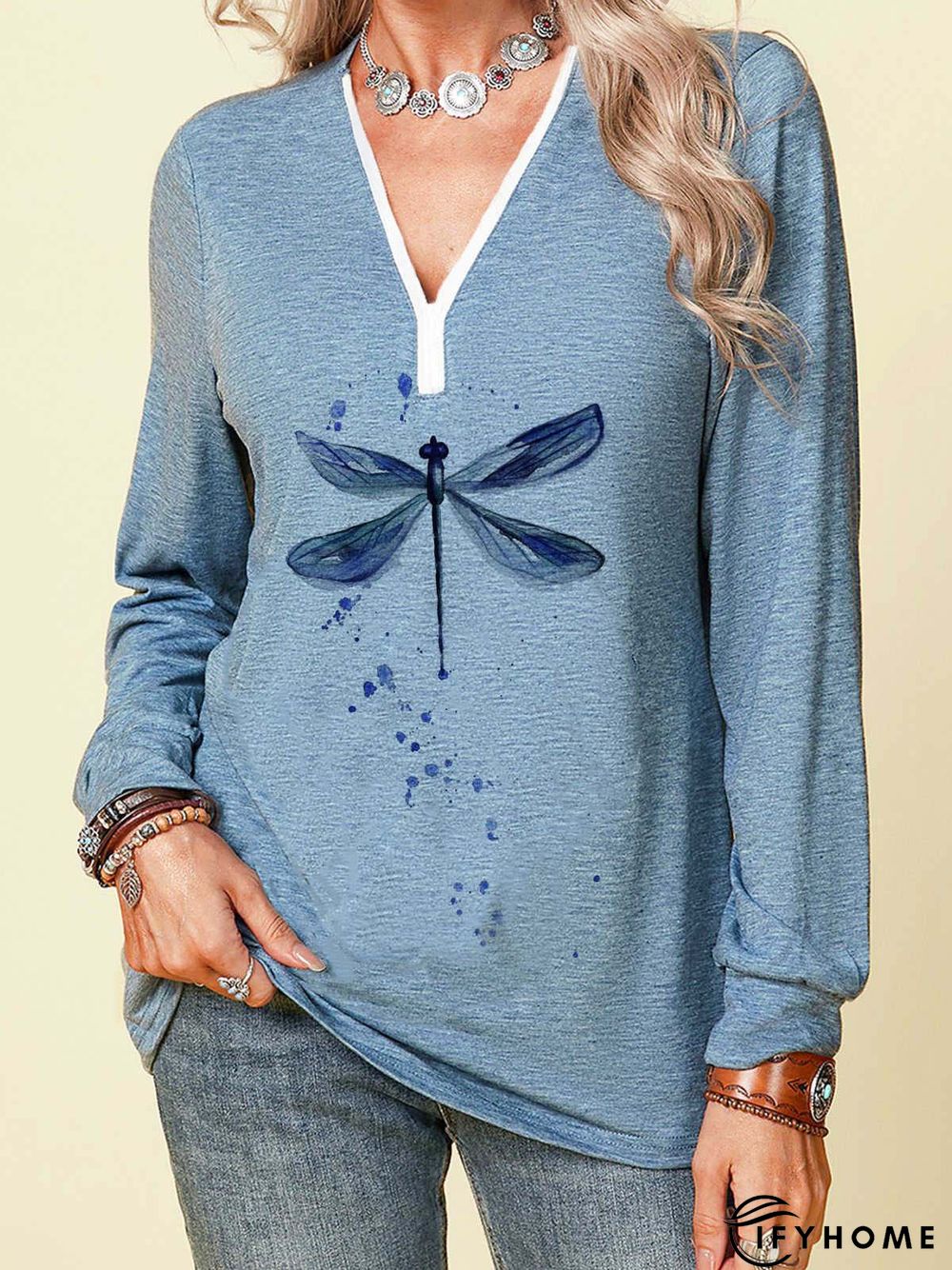 Animal Cotton-Blend Long Sleeve Shirt & Top | IFYHOME