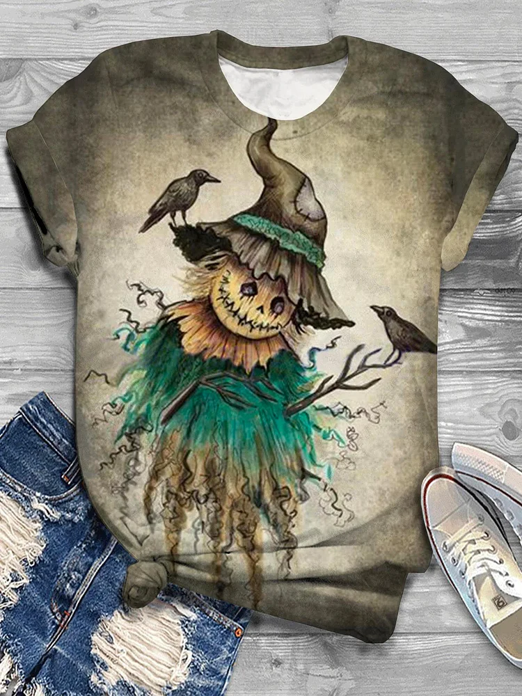 Halloween Women's Print Casual T-Shirt