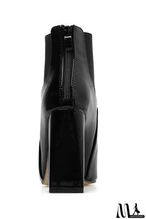 MidiSono - PU Pointed Toe High Heel Ankle Boots
