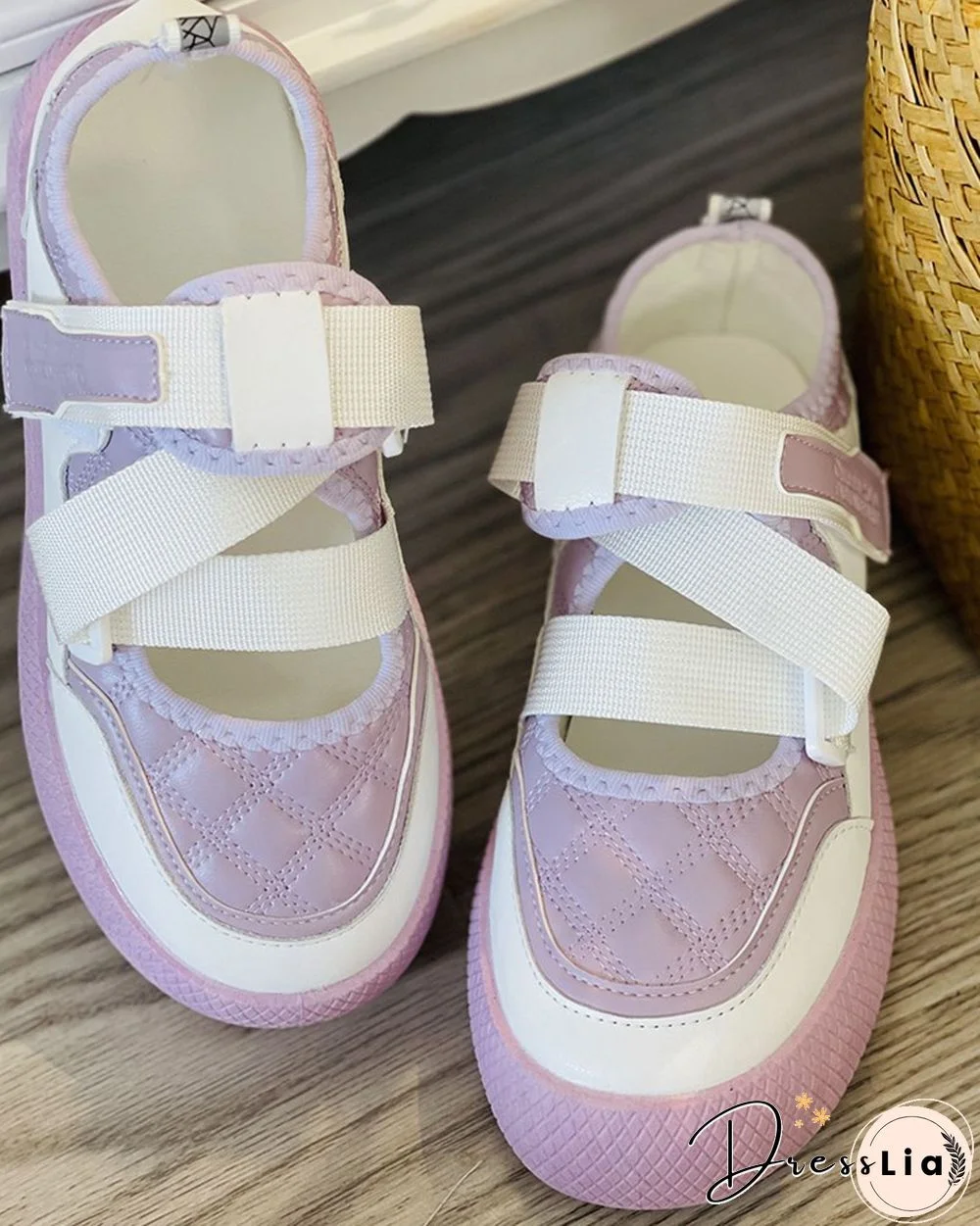 Velcro Colorblock Quilted Muffin Sneaker