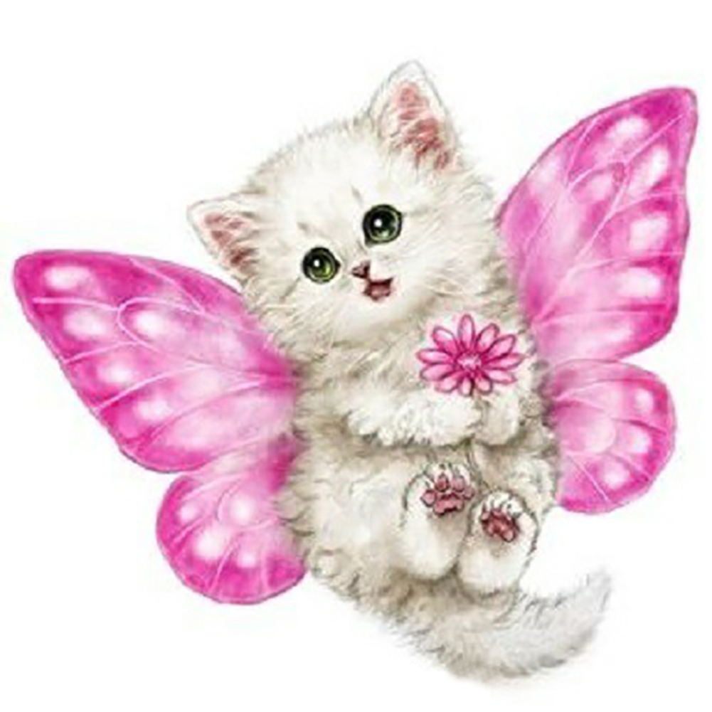 

Wings Kitten-Round Drill Diamond Painting-30*30CM, 501 Original