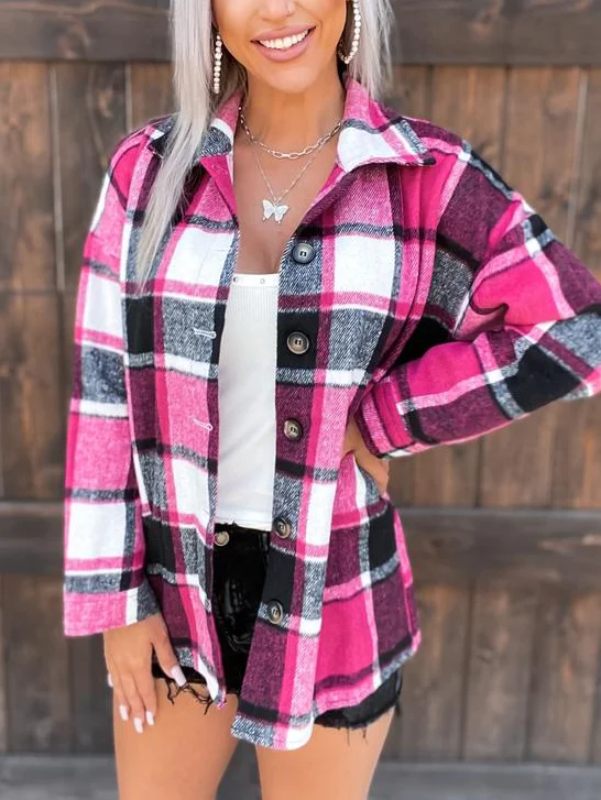 Hugs & Kisses Plaid Shacket