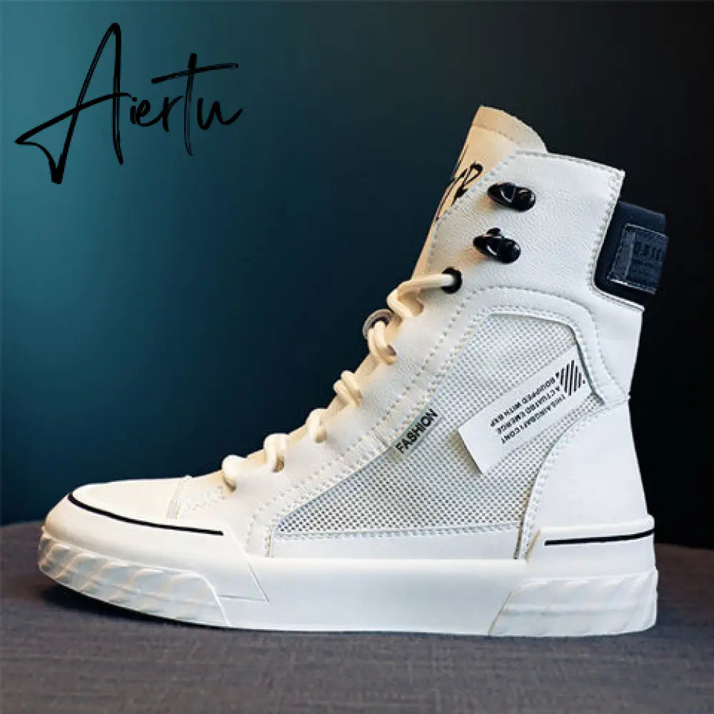 Aiertu Platform Women's Sneakers New Spring Canvas Lace-Up Vulcanized Shoes Summer Breathable White Casual Women Shoes Aiertu