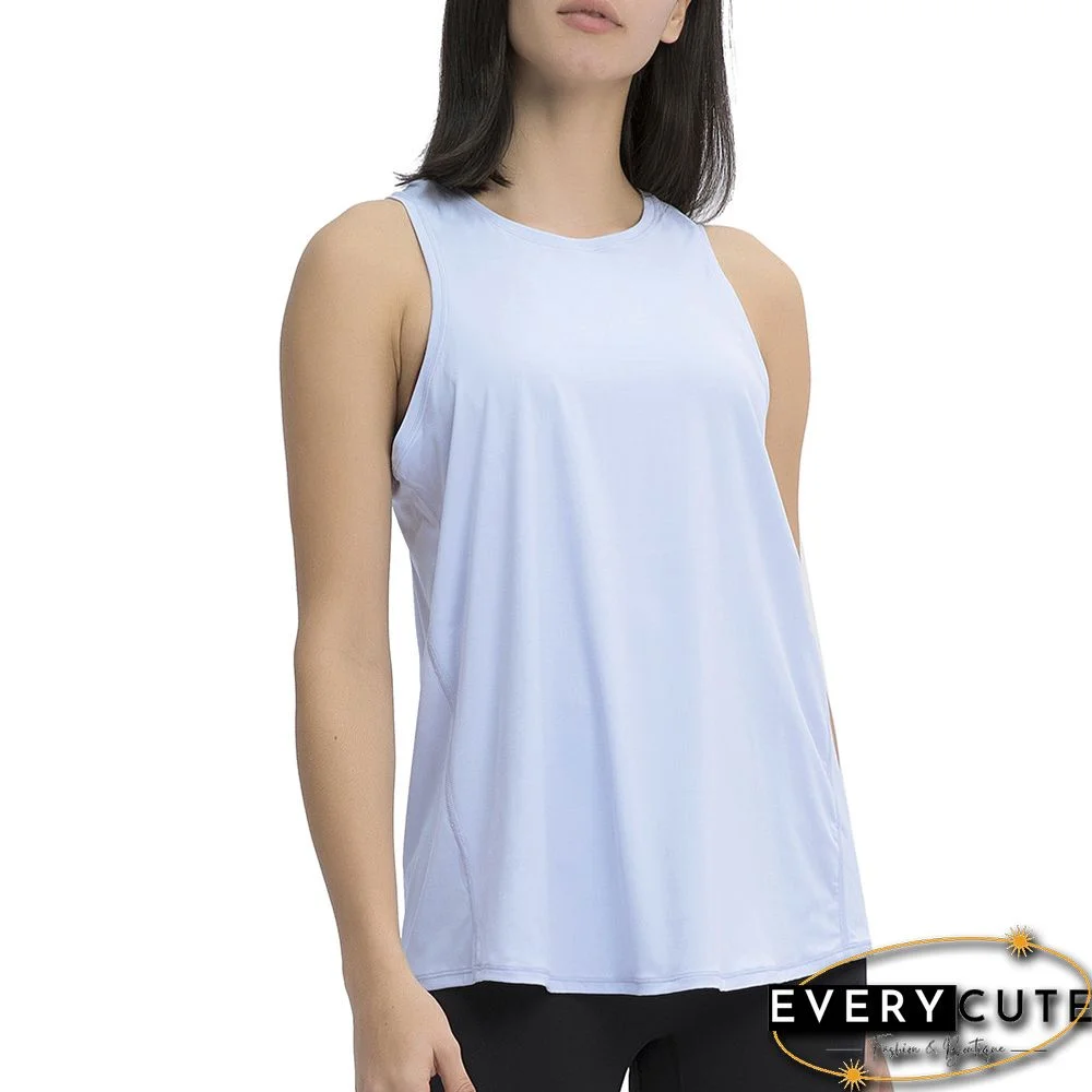 Light Blue Back Bowknot Breathable Sports Tank