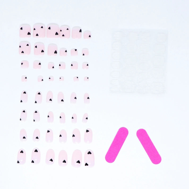 Valentine’S Day Cute Minimalist Classic Style Heart Shape Arylic Plastic Press-on Nails 1 Piece