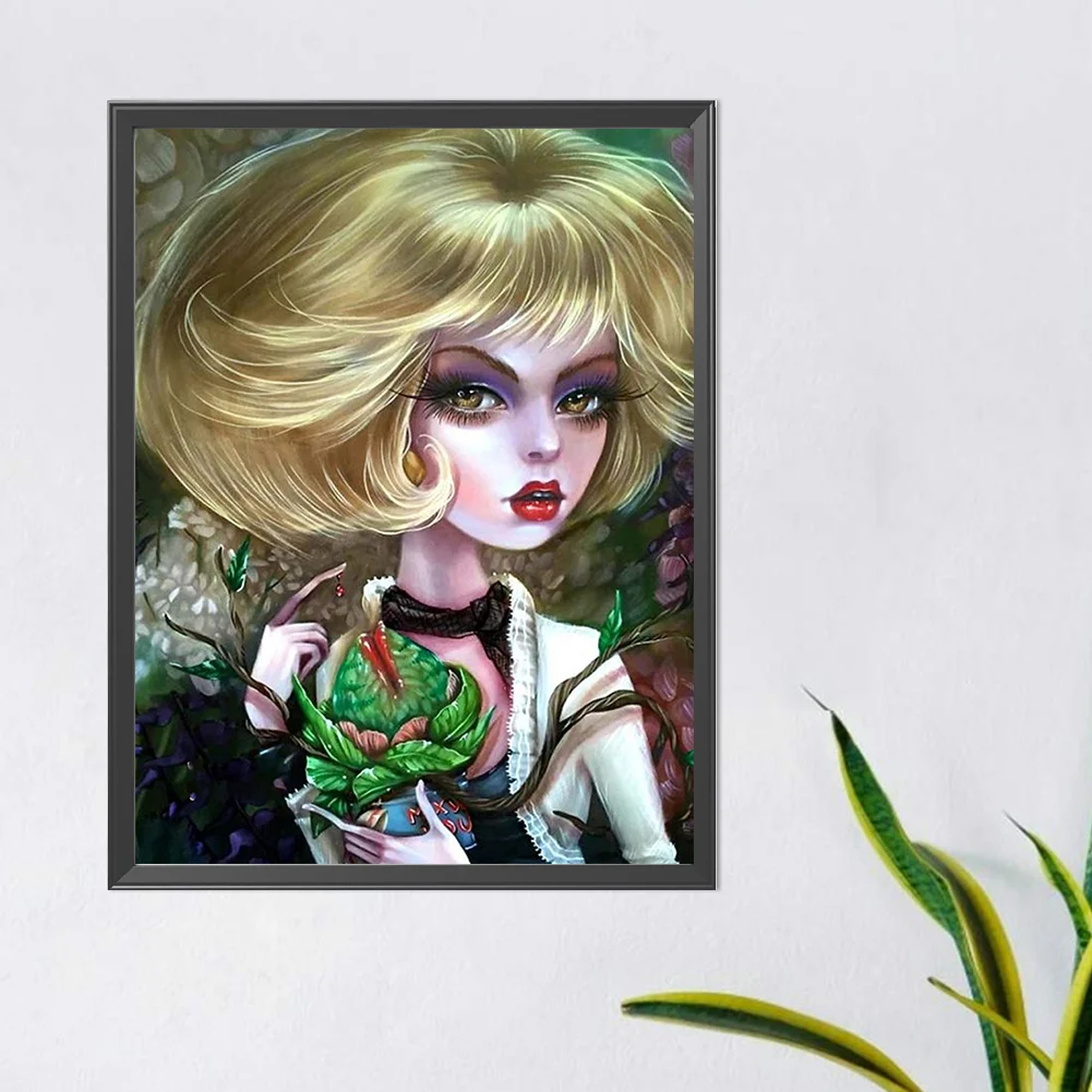 Full Round Diamond Painting 40*50cm - Scary Big Eye Doll