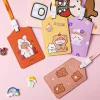 8PCS Adorable Cartoon Kids ID Bus School Card Cover Hanging Badge