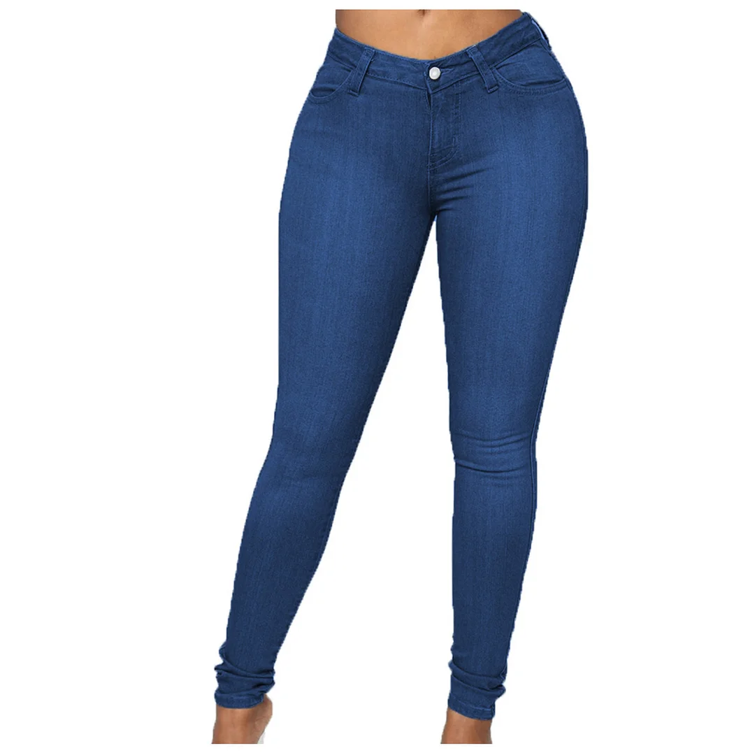 Toloer Autumn And Winter 2022 Female Jeans Pants Temperament Commuting Fitness Pants Tight Pants-Outfit Ideas