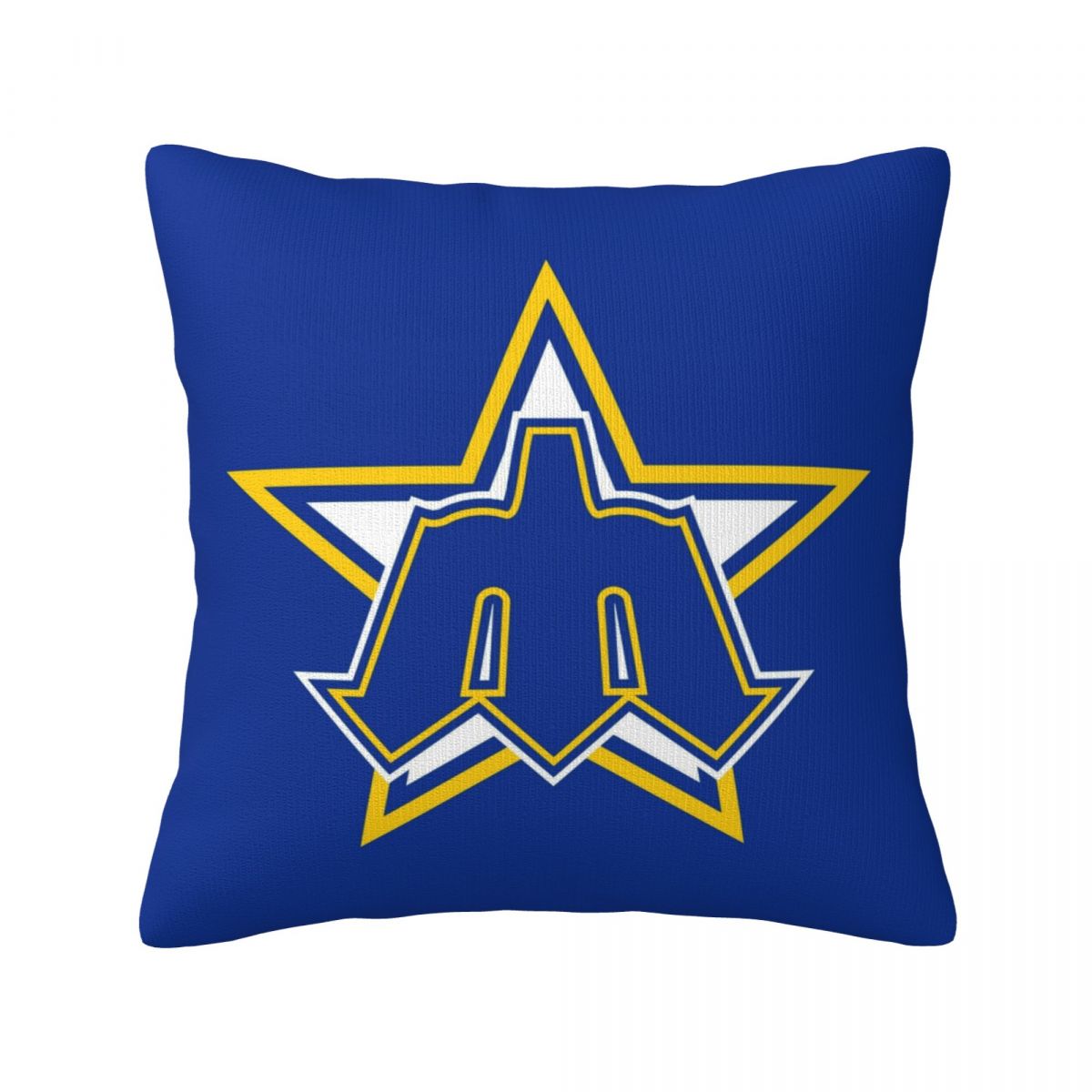 Seattle Mariners Trident Logo Design Throw Pillow Covers 18x18