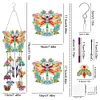 (US Only)Rotate Wind Chime Theme 2D/Flat DIY Wreath Butterfly Double-Side Diamond Pendant