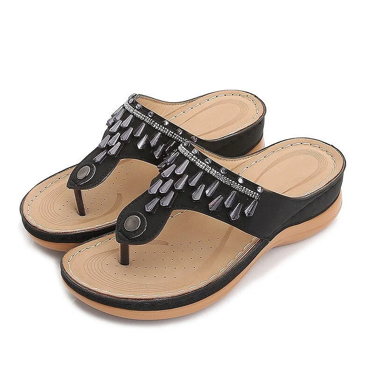 Summer Women Casual Sandal Fashion Ladies Bling Sewing Sandals QueenFunky