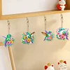(US Local)6Pcs Double Sided Special Shaped Hummingbird Diamond Painting Keychain Decor