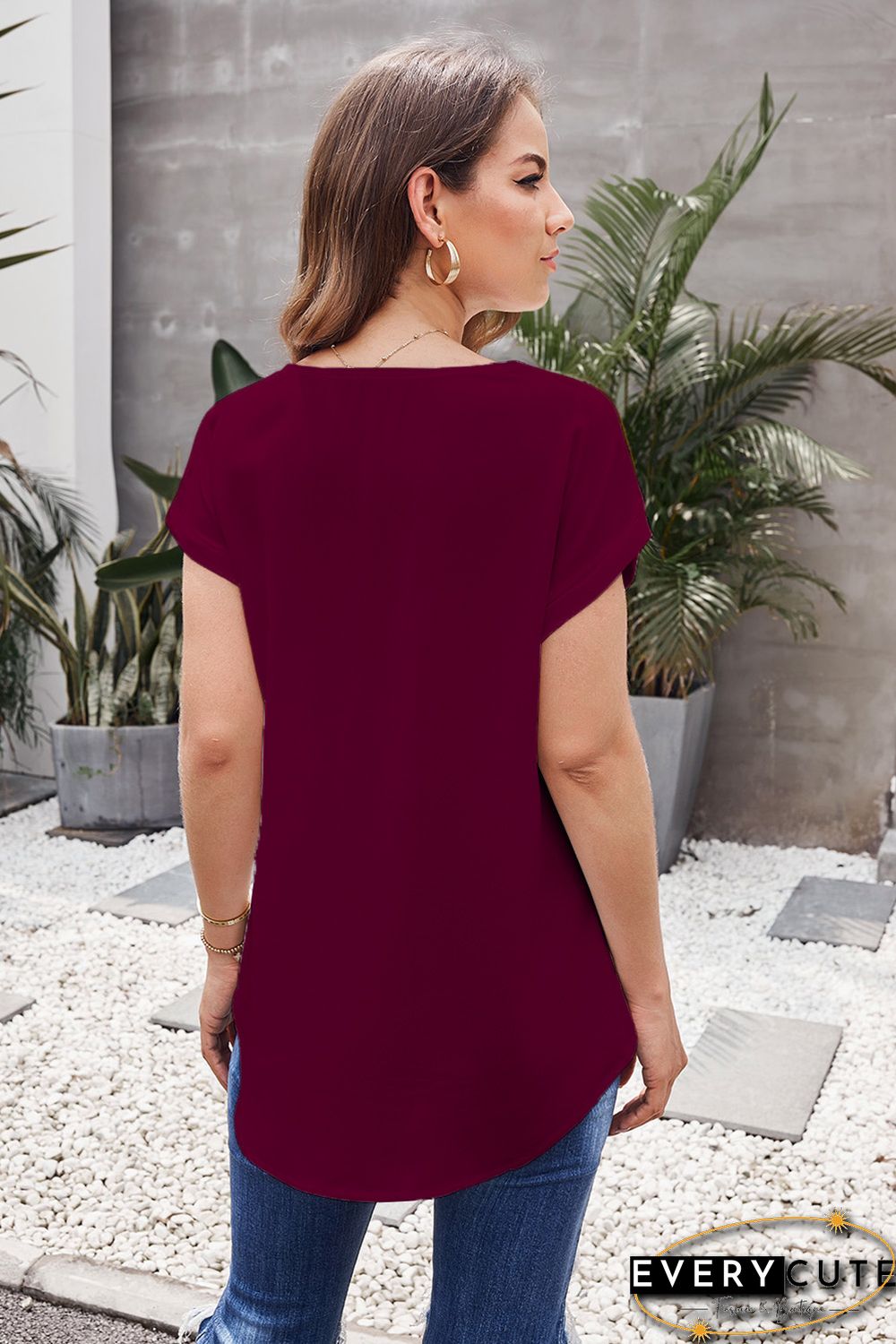 Red Zip To It Blouse