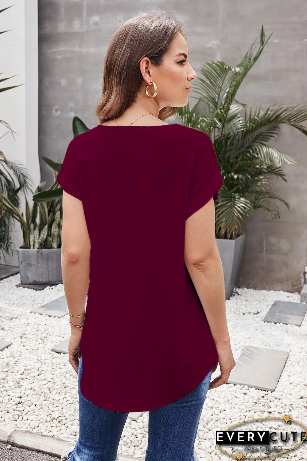 Red Zip To It Blouse