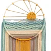 (Finished Product)Woven Hanging Tapestry Tassels No Drilling Sunset Wall Art Dream Catcher Handmade Colorful Tapestry for Apartment Living Room Bedroom Nursery Backdrop