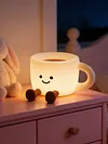 Coffee Cup Night Light Rechargeable 7 Color Changing Dimmable Warm Light with Timer Touch Control Bedside Lamp for Nursery Bedroom Gift