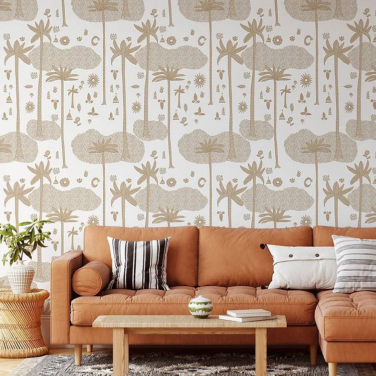 Cosmic Desert Wallpaper in Gold by Justina Blakeney® - Sure Strip