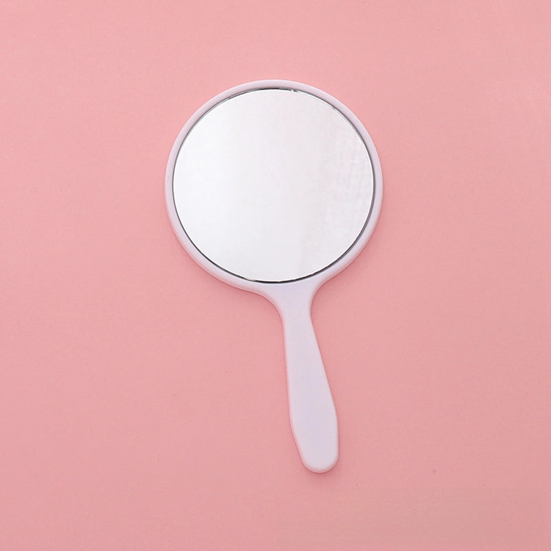Round Mirror Mini Portable Mirror Handheld Makeup Mirror Cute Portable Handle Mirror Printable LOGO Plastic Small Mirror