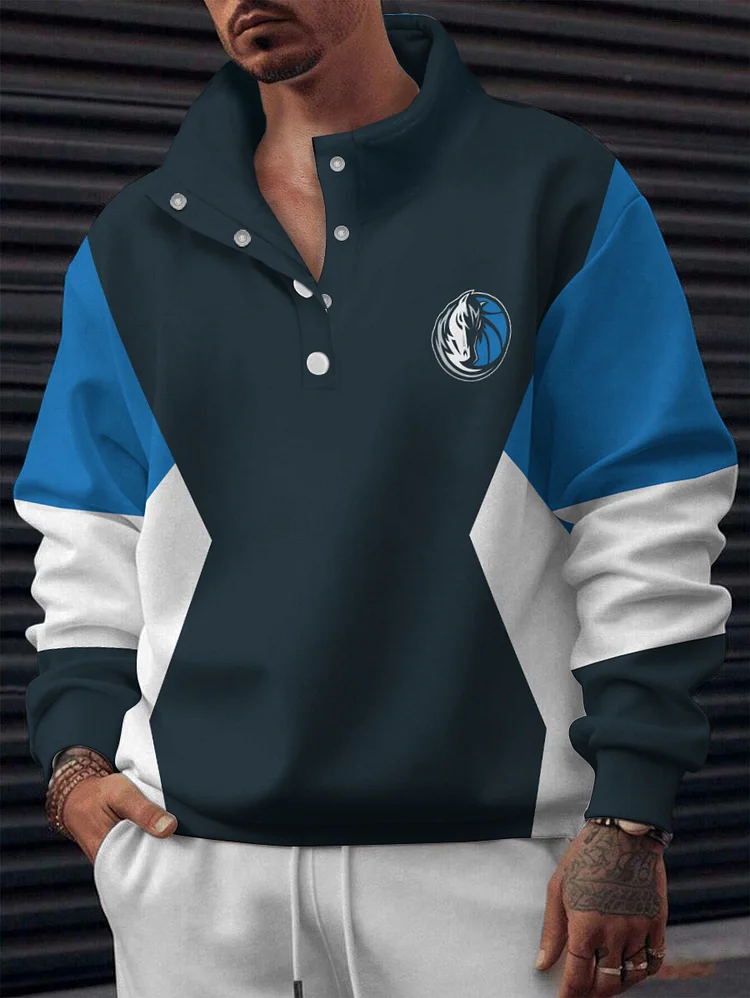 Dallas Mavericks 2025 New Design Casual Snap Mockneck Pullover