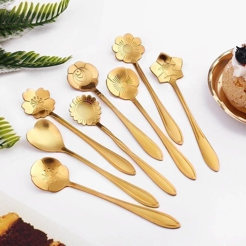 Vacation Flower Stainless Steel Spoon 1 Piece 1 Set