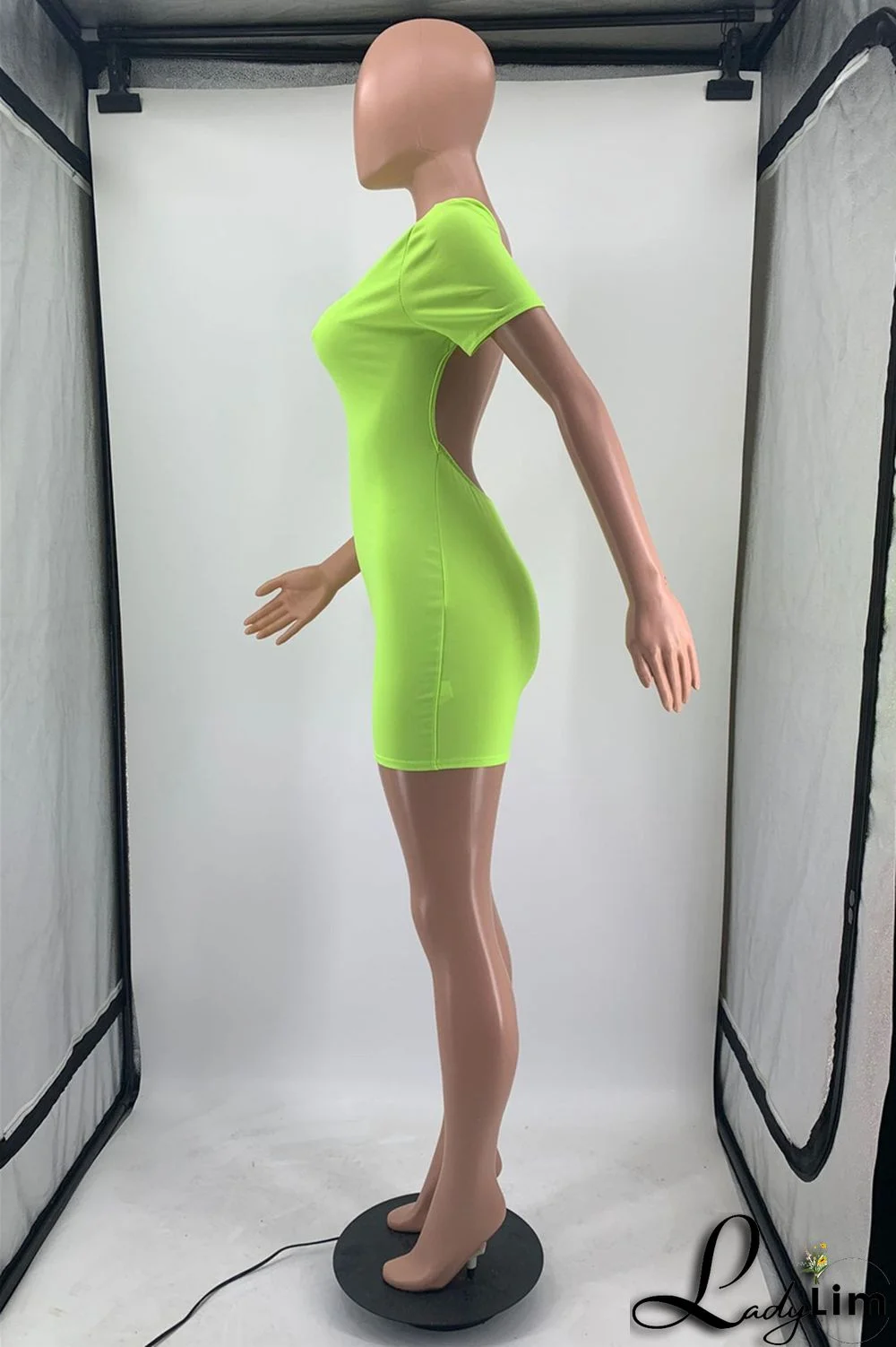 Yellow Fashion Casual Solid Basic O Neck Skinny Romper