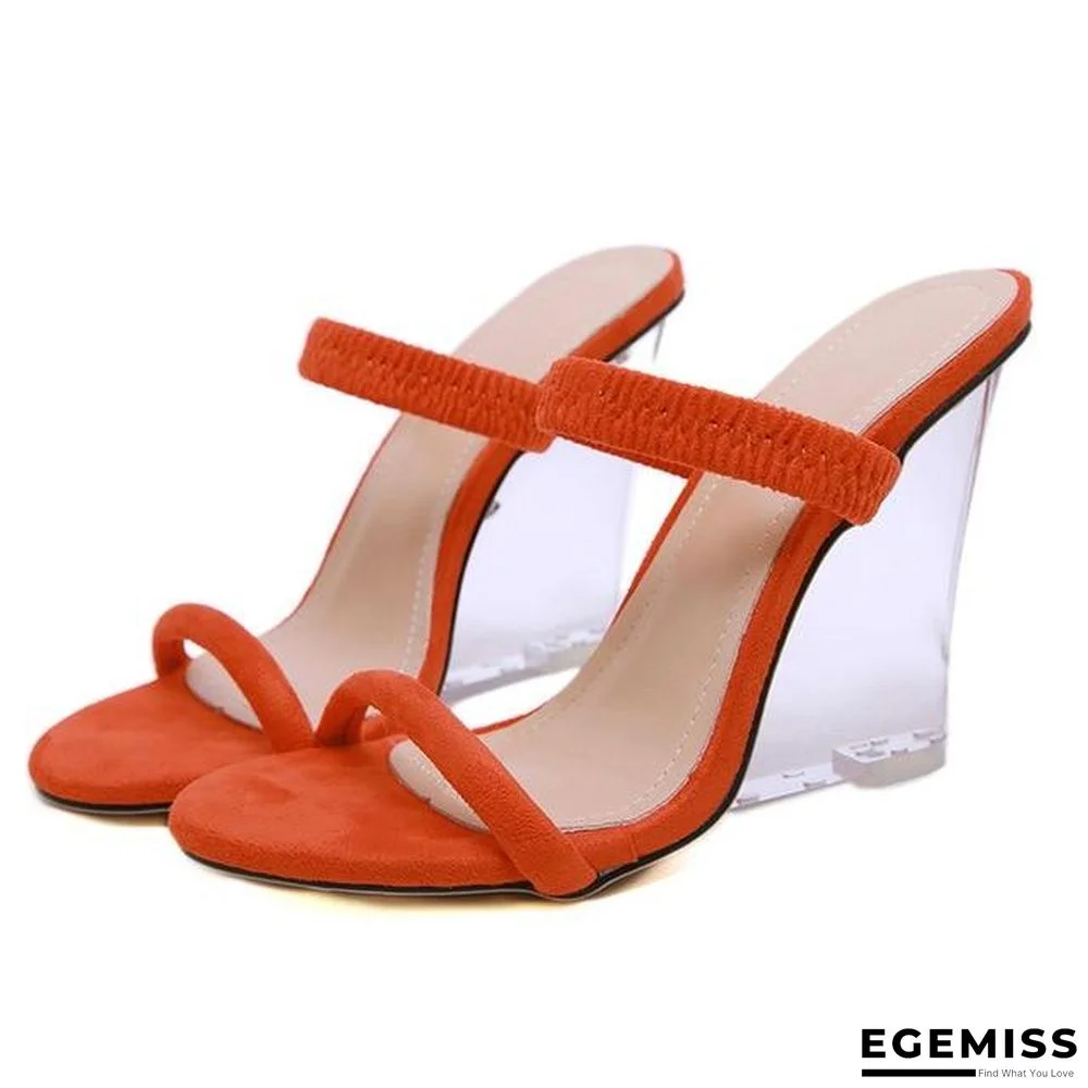 Women Slippers Sandals Open Toe Stretch Lace Wedges Shoes | EGEMISS