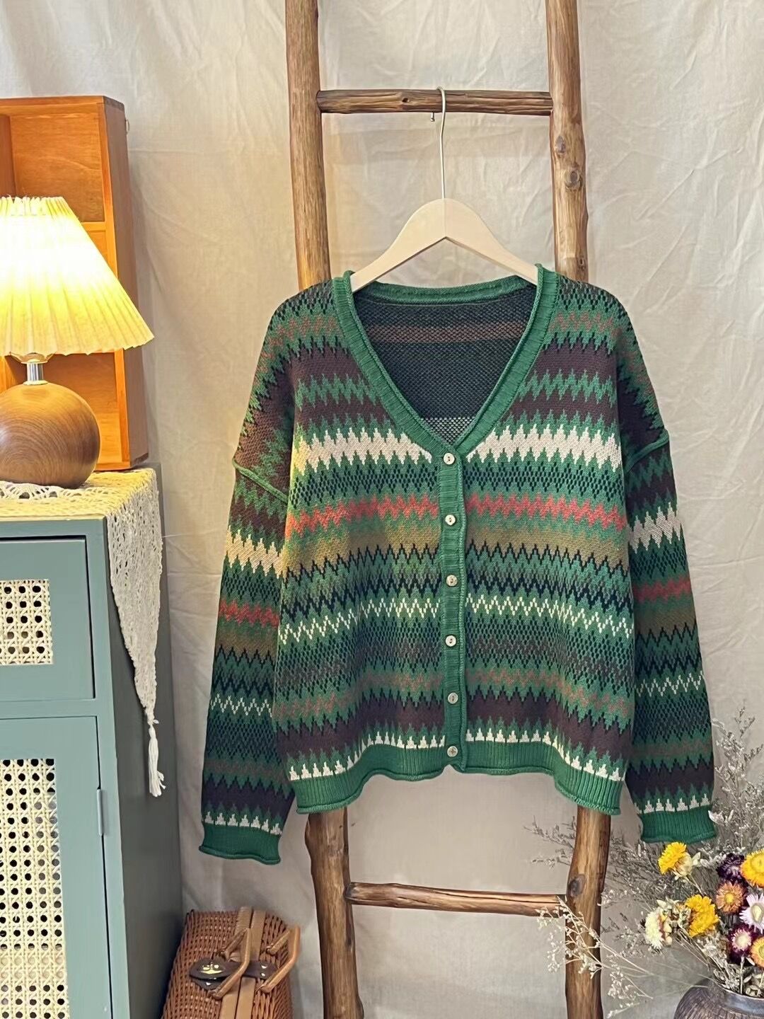 Chicfifth Sweater Women Winter Long Sleeve High Quality Autumn Vintage Top Knitted Cardigan