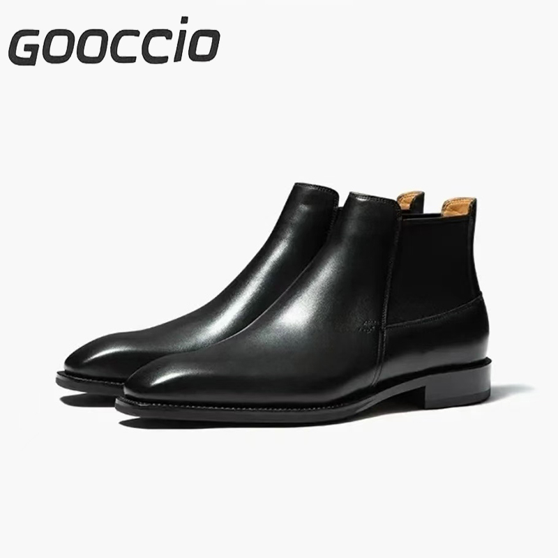 TF182 German Calf-Skin Dress Boots/Chelsea Boots For Men GOOCCIO   