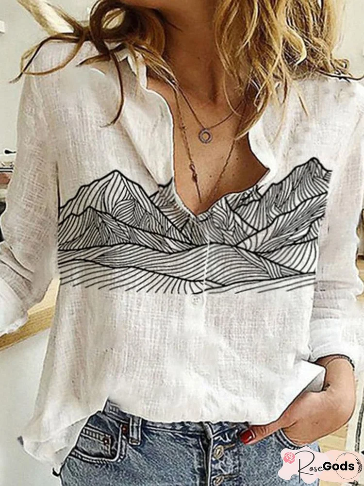 Women's Mountain Print Shirt