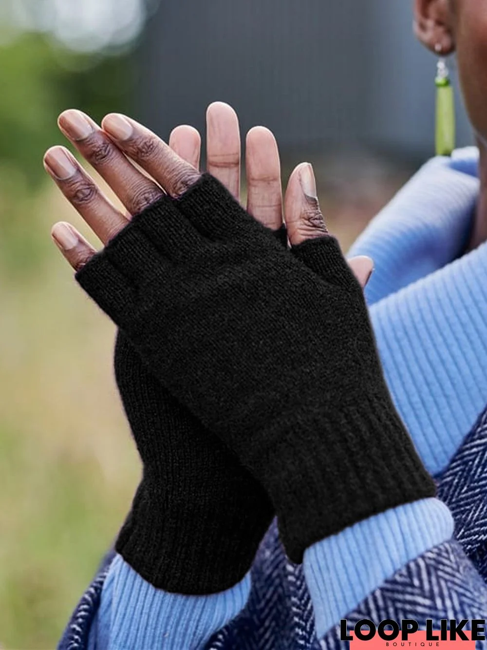 Vintage Statement Plain Fingerless Casual Gloves