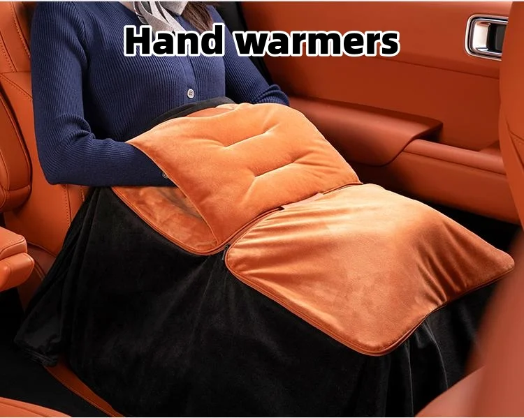 Four-in-one car pillow, quilt, hand warmer, and seat and waist support
