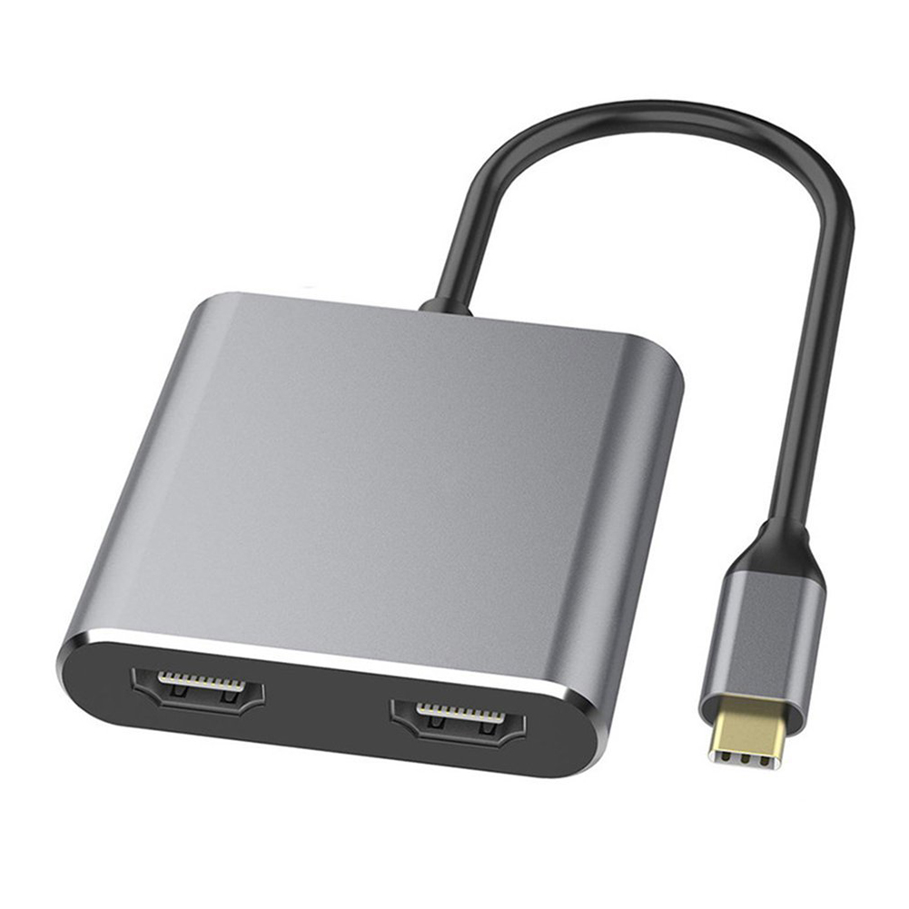 

USB 3.1 Type-C to Dual HDMI Converter Aluminum Alloy HDMI 1.4 Video Adapter, 501 Original