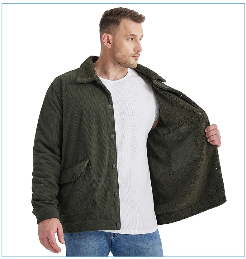 Men's Sherpa Button Lapel Jacket