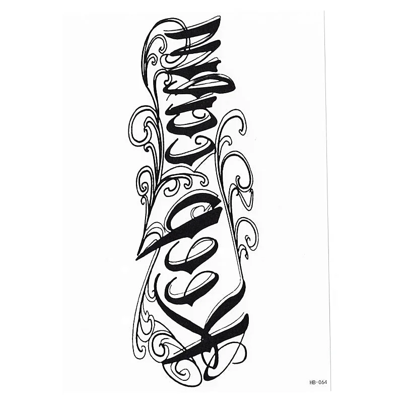 Waterproof Temporary Tattoo Sticker keep calm English Letters Words Tatto Stickers Flash Tatoo Fake Tattoos For Men Women