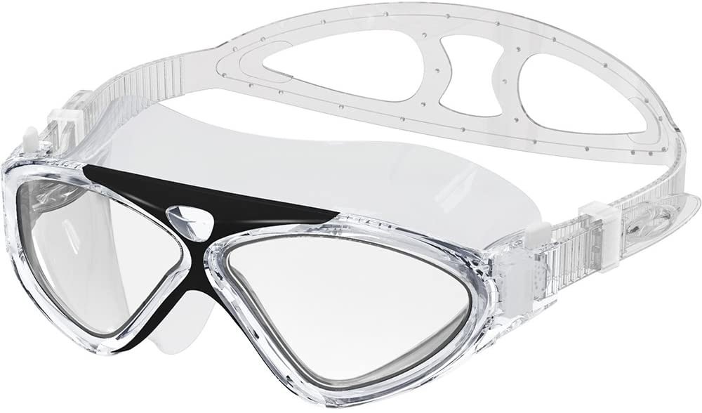 Swim Mask - Wide View One-Piece Swimming Goggles Super Leakproof Design, 100% UV Protection