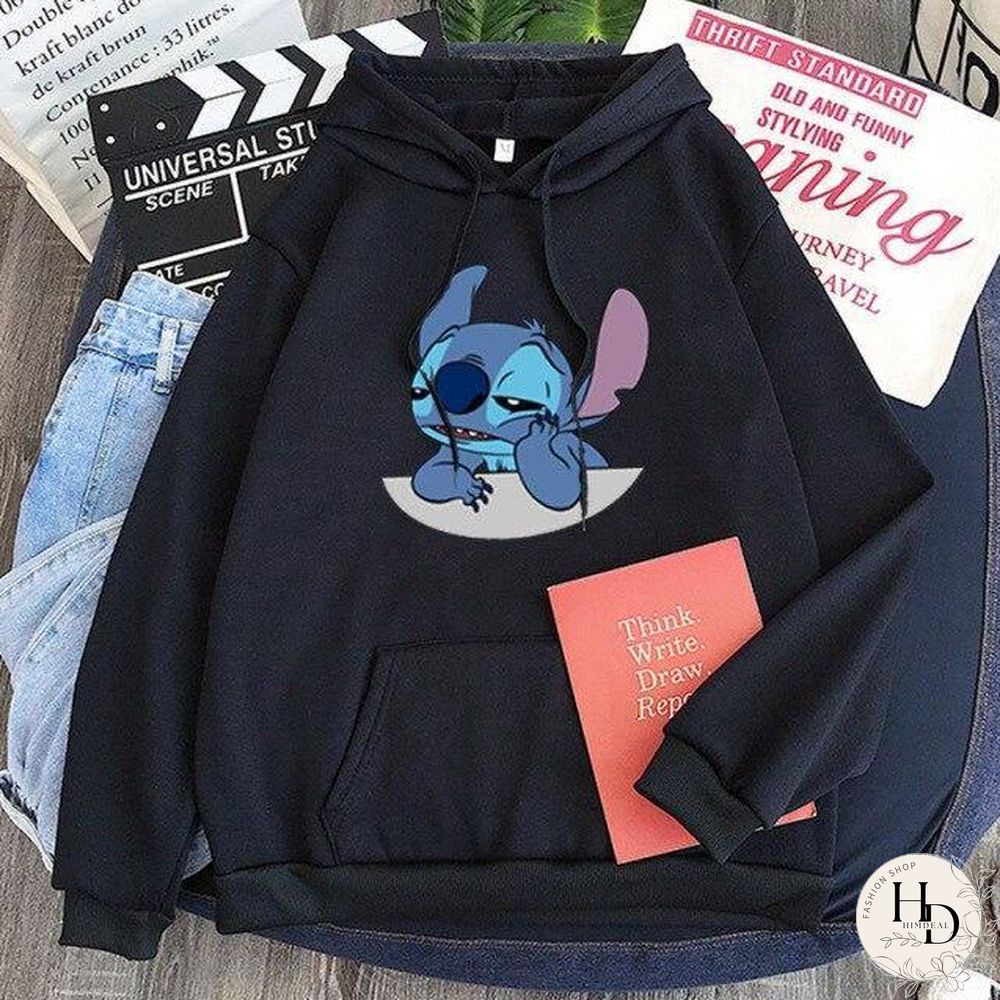 New Hoodie Sweatshirt Women Oversized cartoon Stitch Hoodie couple shirt versatile Sweatshirt Winter Long Sleeve Tops Hoodies