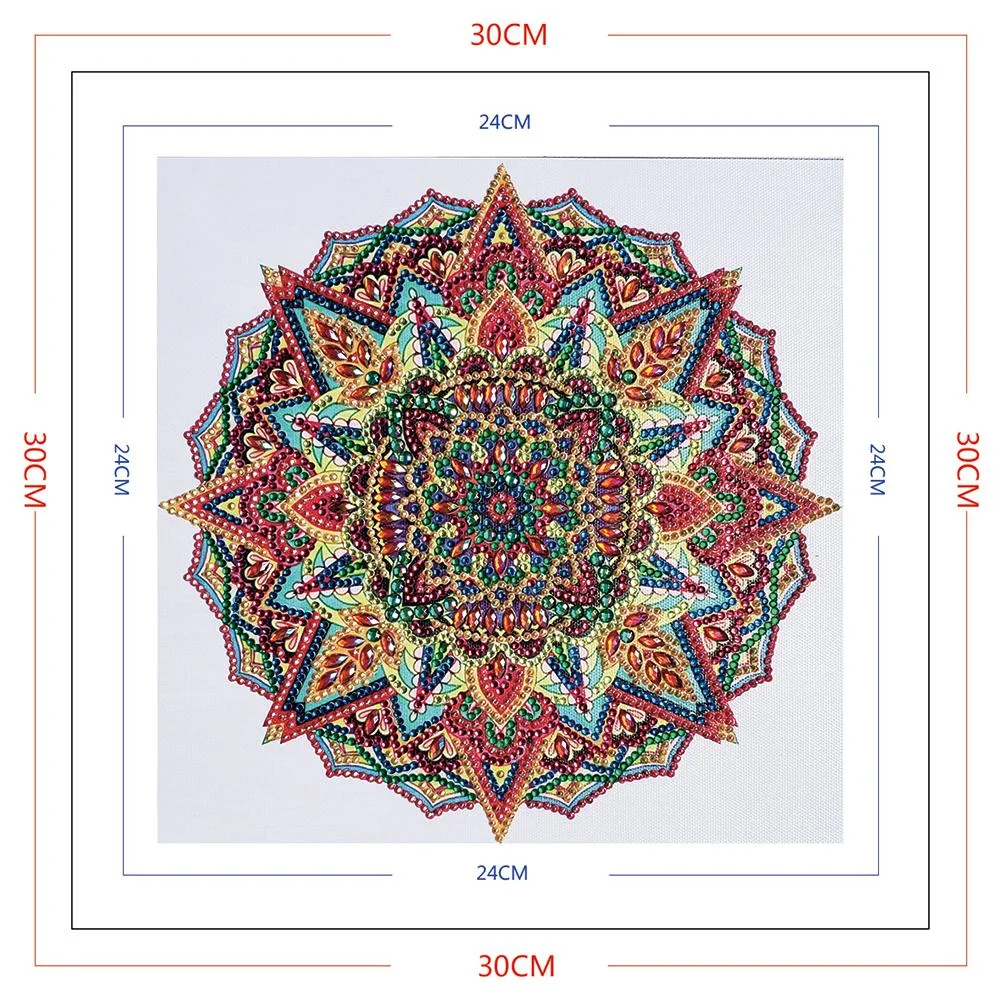 Diamond Painting - Special Shaped Drill - Mandala Flower(30*30cm)